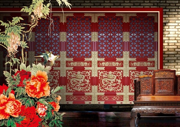 中式家居中式古典门窗图片