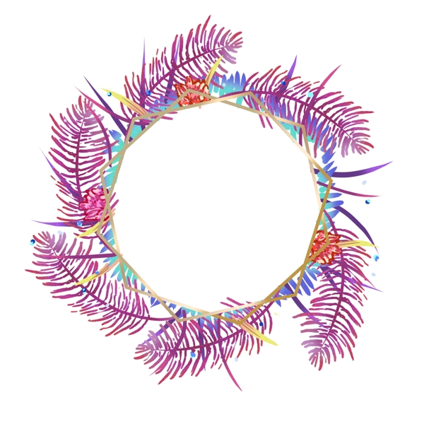 手绘花卉边框设计元素可商用元素