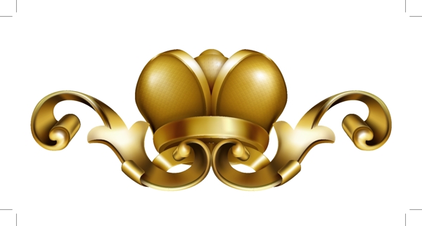 金色皇冠花纹矢量素材