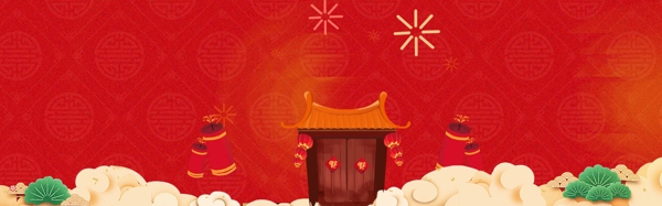 新春红色渐变中国风新年banner