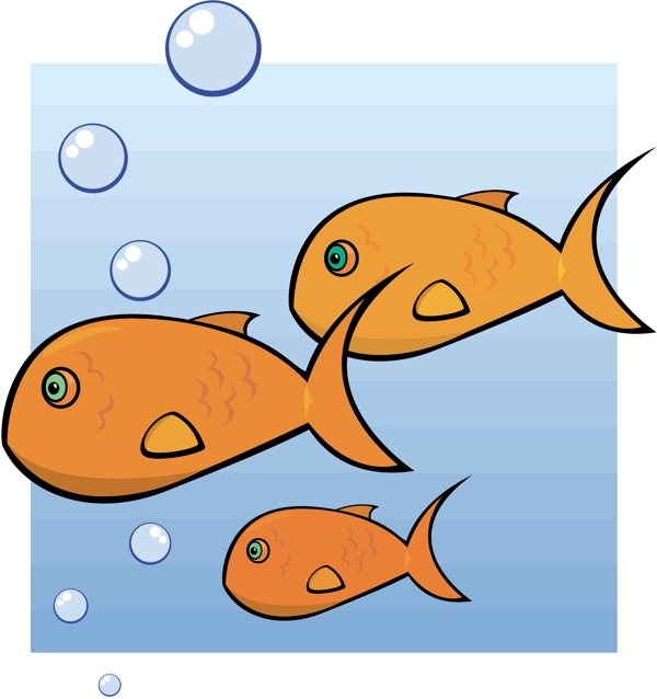 五彩小鱼水生动物矢量素材EPS格式0628