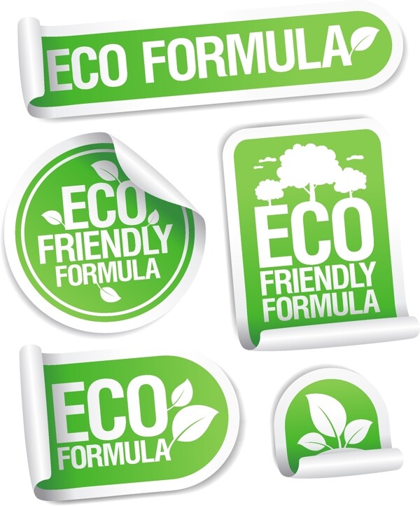 绿色生态标志标签图片