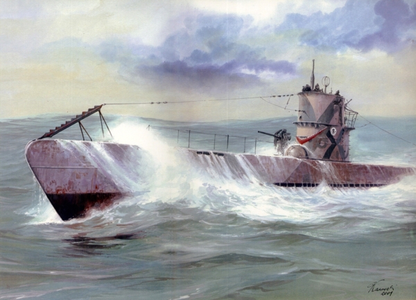 军事题材绘画潜艇