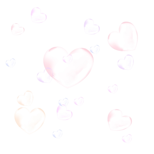 彩色爱心气泡元素图片