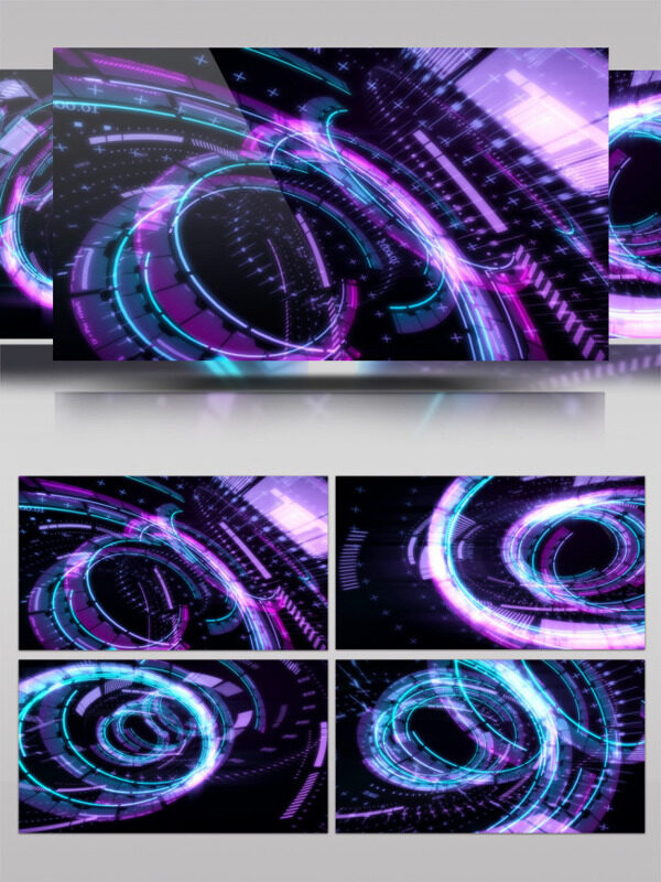 紫色旋转光纤动感视频素材