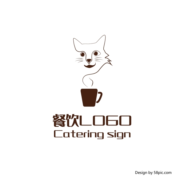 原创创意简约猫咪咖啡餐饮餐厅LOGO标志