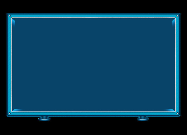 卡通蓝色电脑屏幕边框png元素