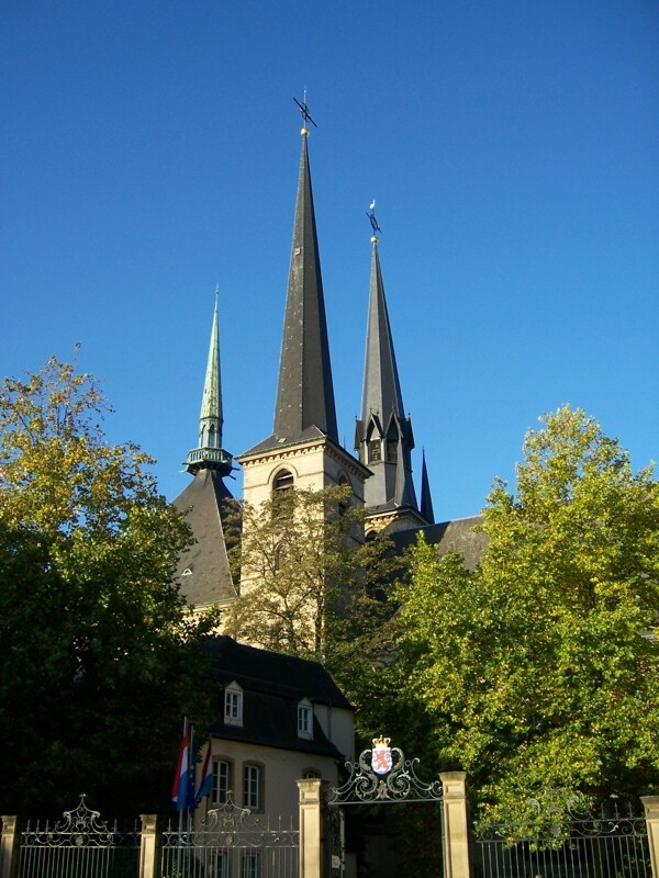 德国欧美风情尖顶教堂