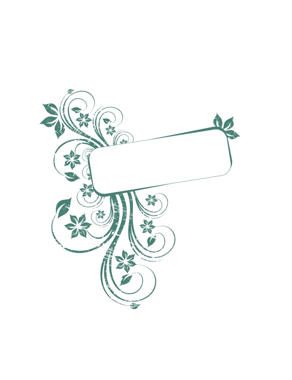 绿色花纹花卉背景框