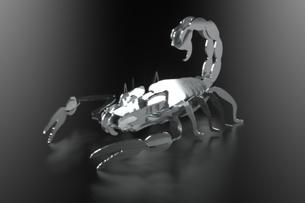 下载蝎蝎益智拼图板木雕metalcraftdesign3D模型