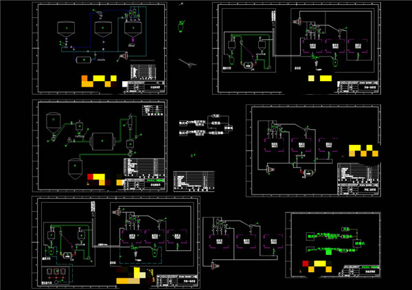 磨细系统流程图CAD机械图纸