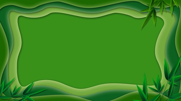 绿色波浪竹林广告背景