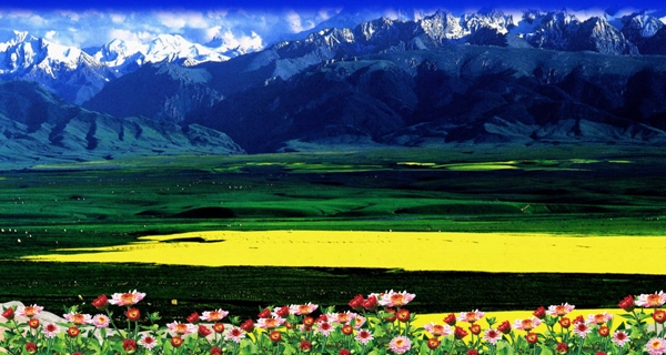 新疆美丽风景psd分层