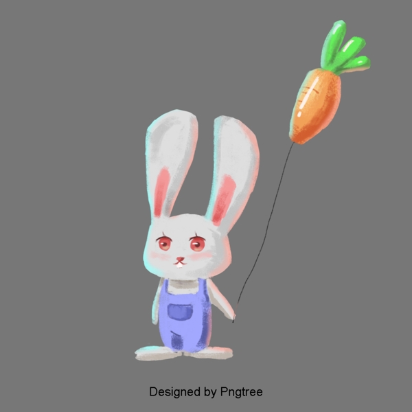 漂亮卡通可爱手绘水彩动物兔
