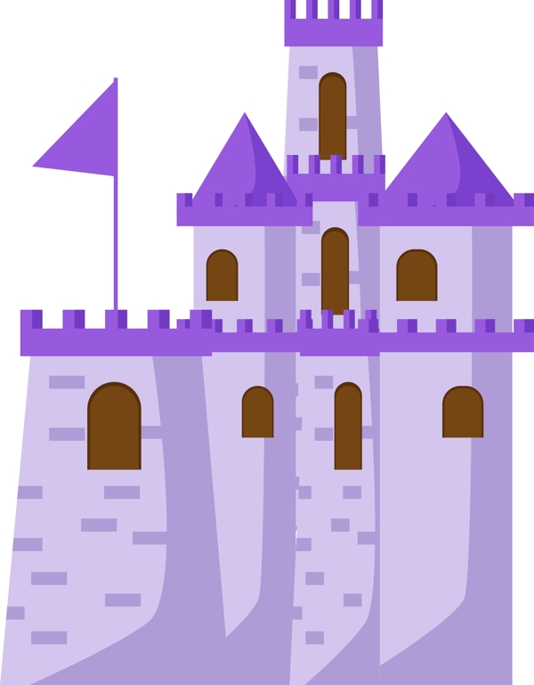 紫色城堡建筑插画