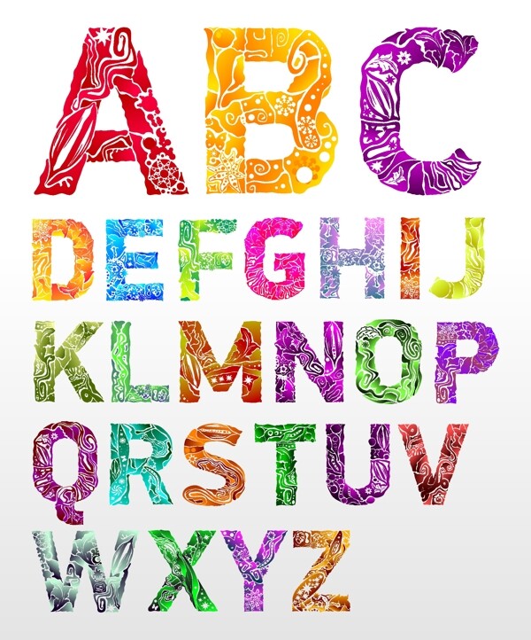 春天艺术字体设计字母