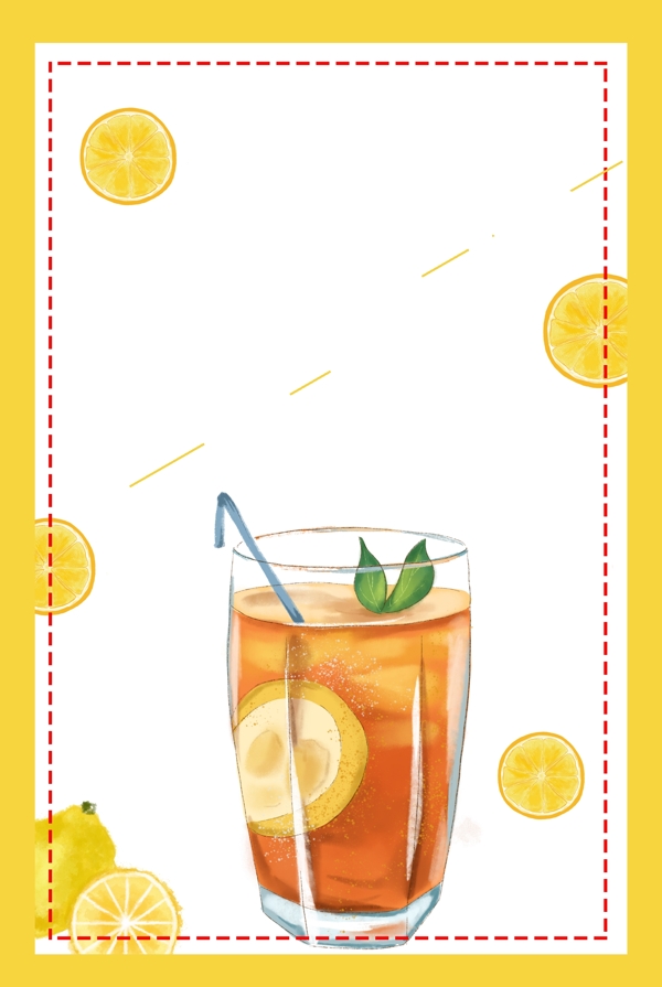 夏日柠檬饮品背景素材