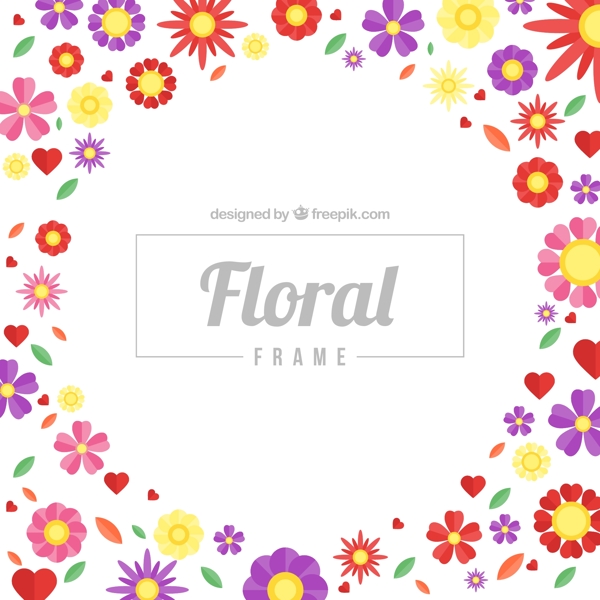 彩色花卉花框背景