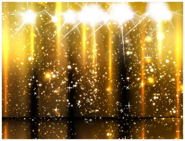 金黄色晚会舞台灯光光束抽象背景素材