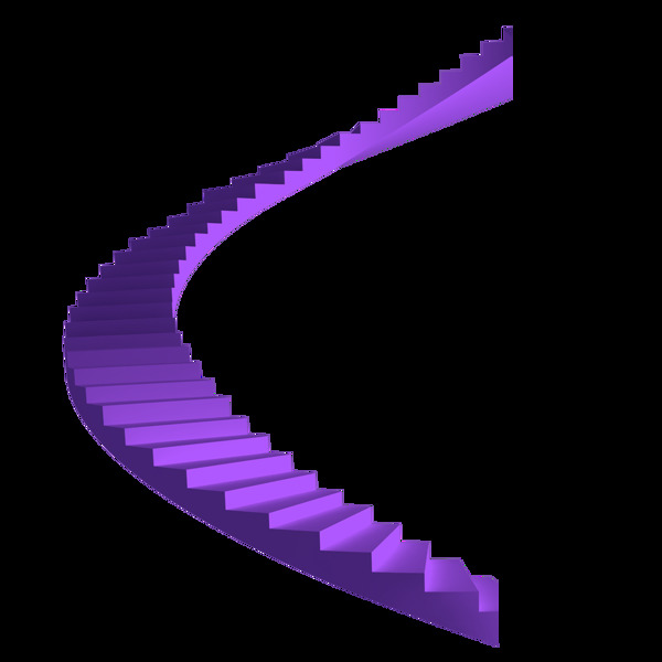 手绘紫色阶梯元素