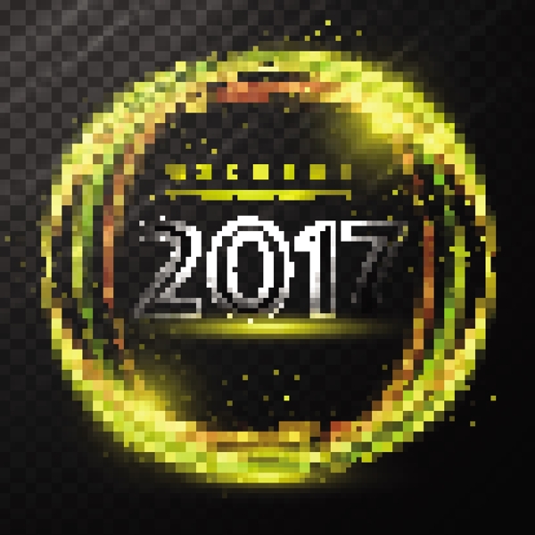 2017年背景闪亮的金色圆环
