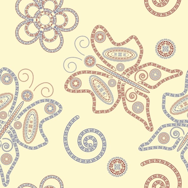 古典欧式花纹蝴蝶花纹图片