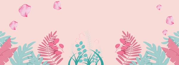 粉色温馨花卉春季上新天猫淘宝背景图