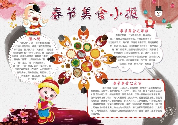 春节美食小报新年饮食文化手抄报素材