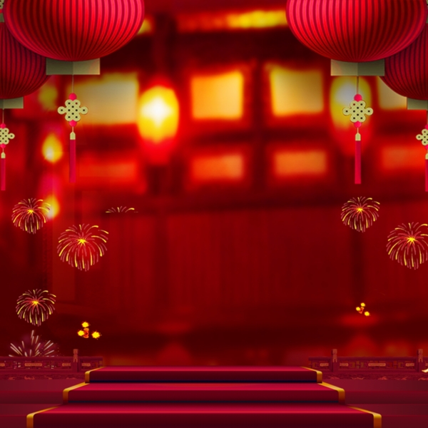 中国新年喜庆红色主图背景