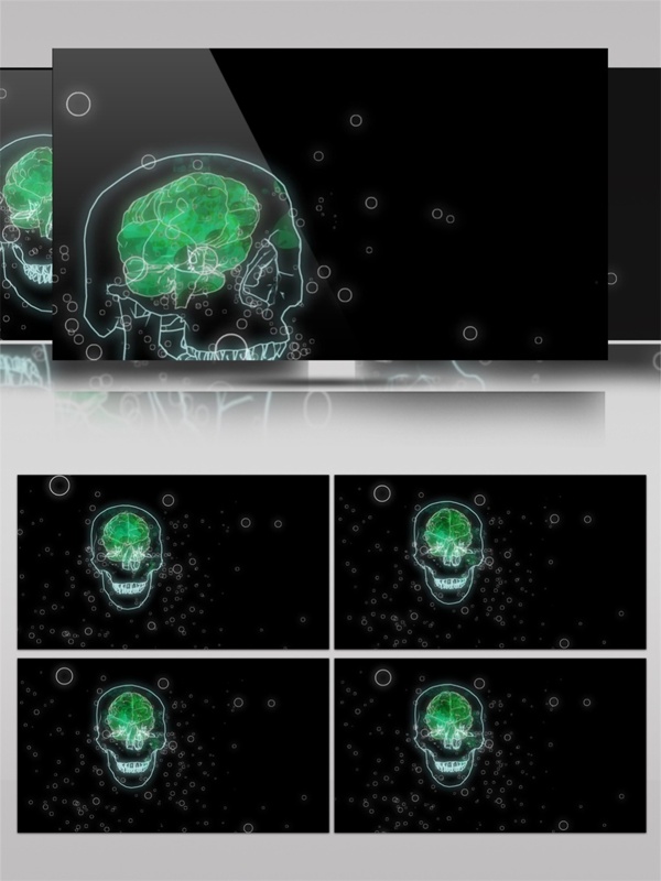 绿色光束大脑视频素材