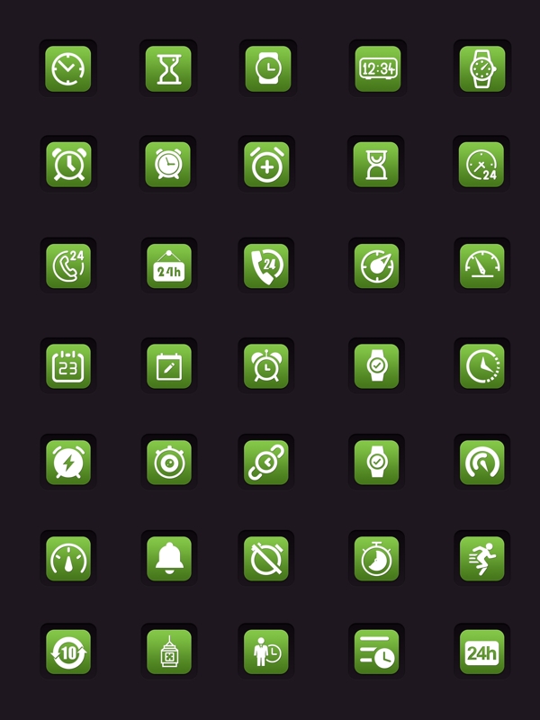 原创绿色时钟icon