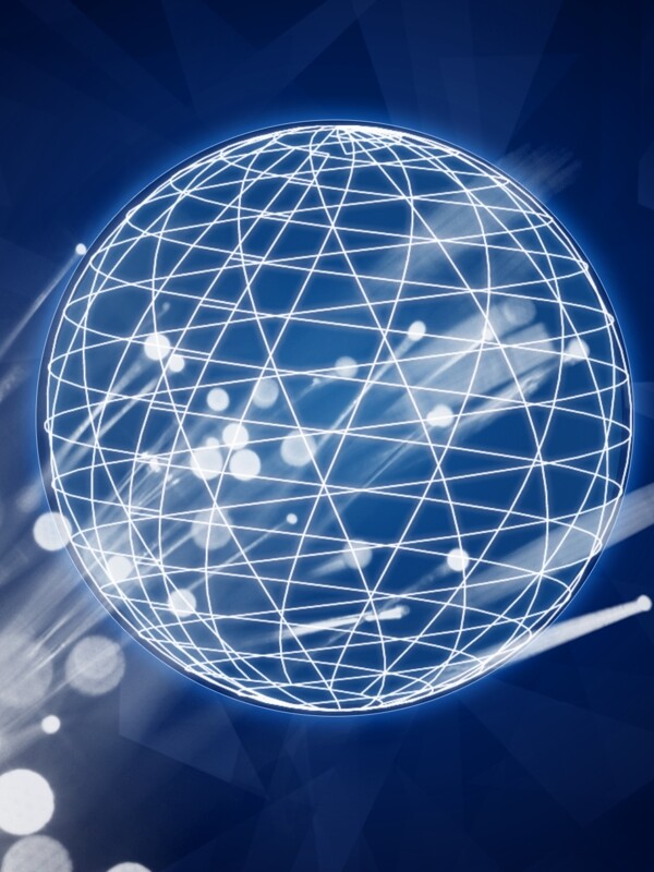 全原创大气立体圆球梦幻光斑科技蓝色背景