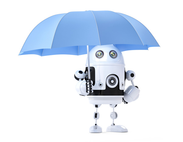 伞安全概念的机器人机器人