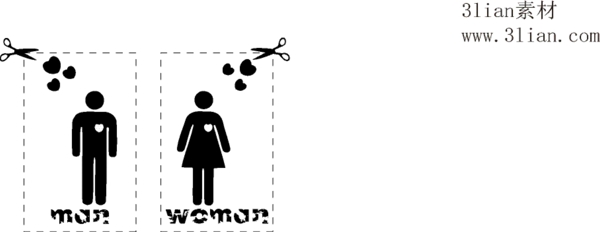 男女剪影标志图标
