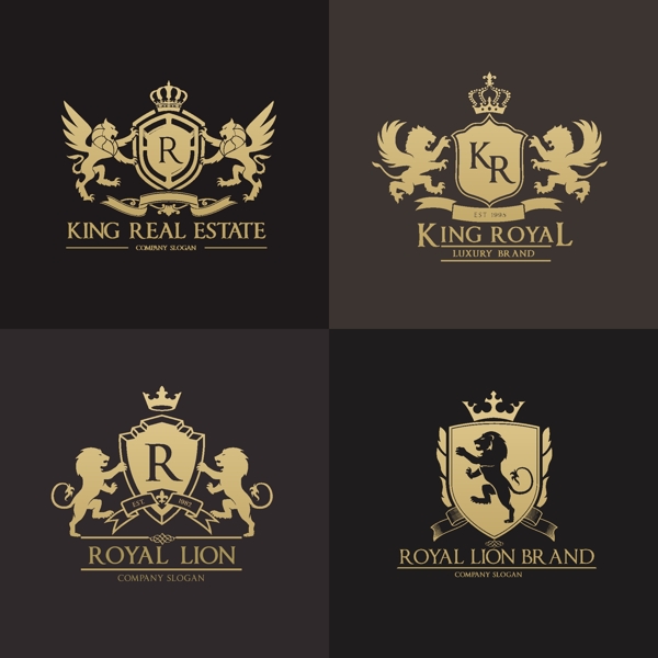 4种英文logo素材矢量图设计