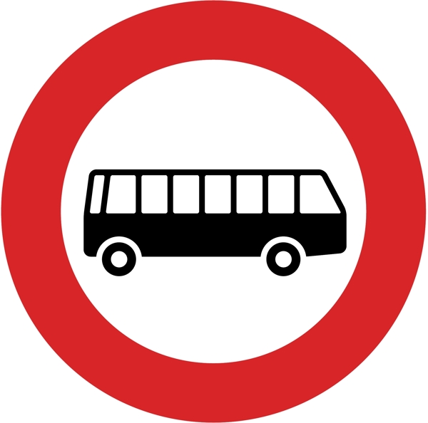 交通图标系列注意公交车车指