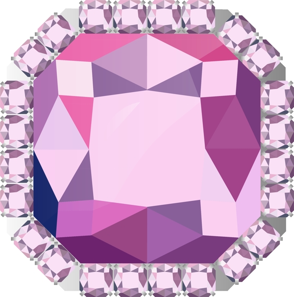 紫色钻石珠宝吊坠戒指矢量