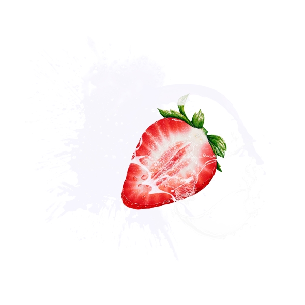 创意冰块与蔬果草莓组合元素