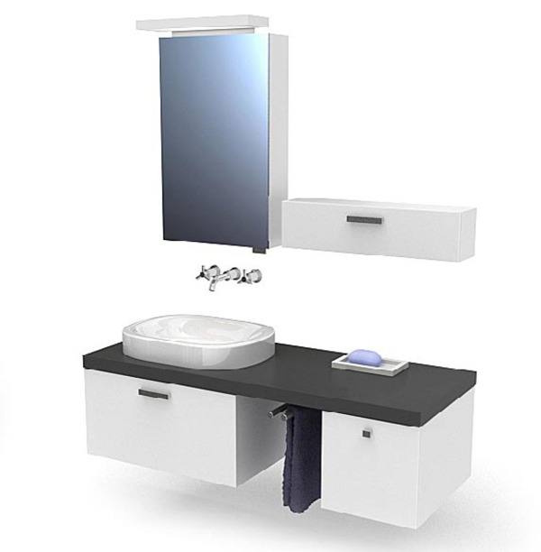卫生间洗手台3d模型