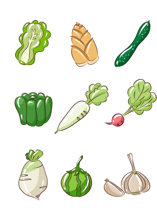手绘蔬菜