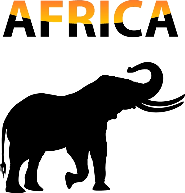 大象非洲矢量海报