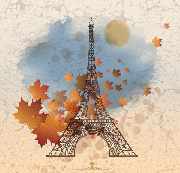 巴黎矢量塔图片