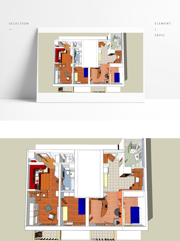 住宅公寓户型图平面图模型