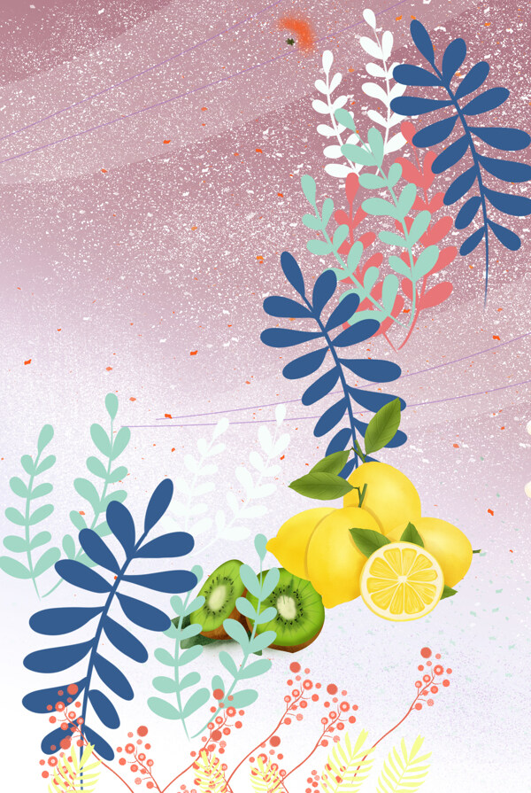 花海柠檬背景图片