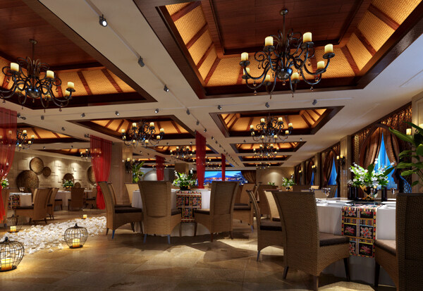 酒店宴会厅效果图巴厘岛风格图片
