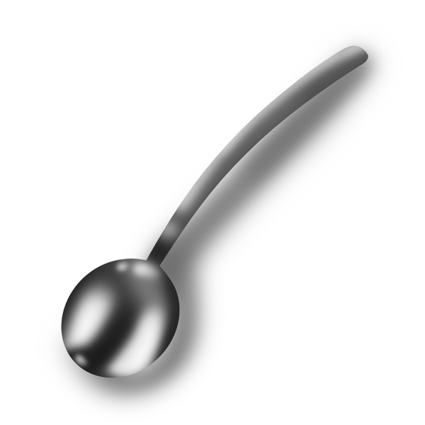 银白色曲线圆形勺子