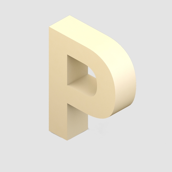 立体3D英文字母P