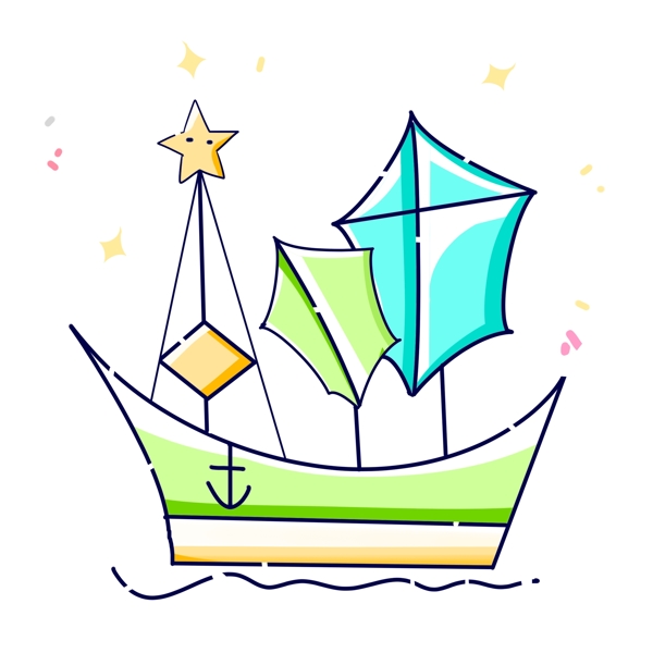 星星装饰帆船