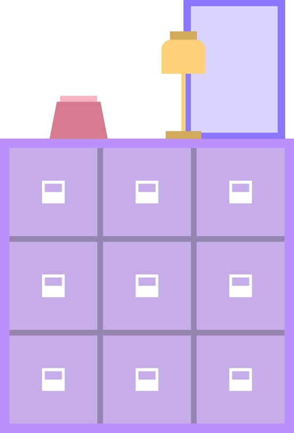 紫色立体柜子