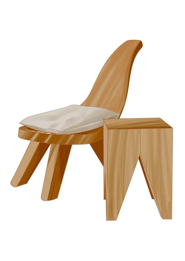 木质小椅子和小凳子